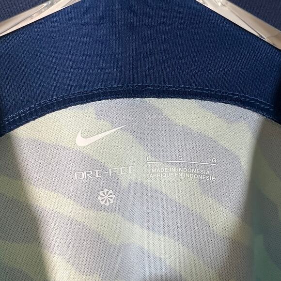 Nike Women's Brazil Dri-FIT Pre-Match Soccer Top L Green Blue Short Sleeve EUC! - Picture 6 of 9